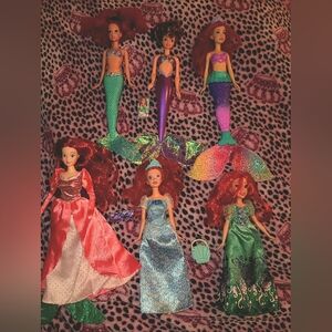 6 Princess Ariel Doll Bundle